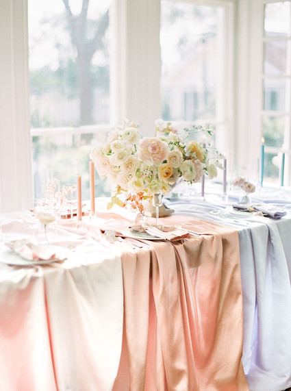 color block pastel tablescape