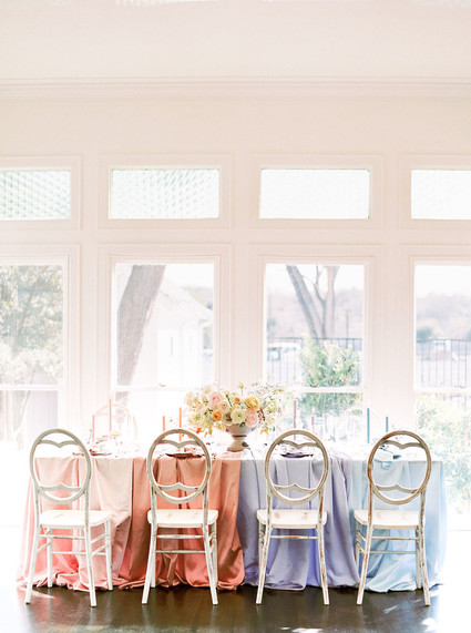 color block pastel tablescape