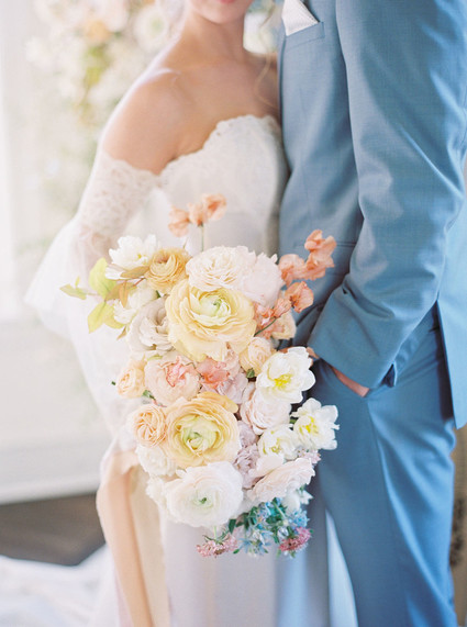 soft pastel spring bridal bouquet