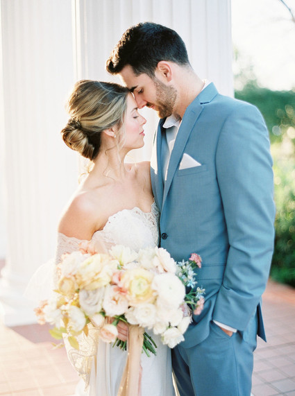 blue groom's suit
