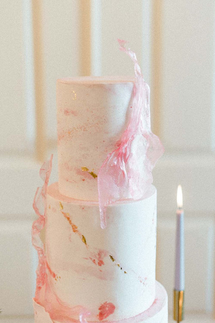 pink wedding cake