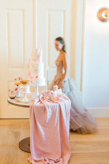 pink wedding dessert table