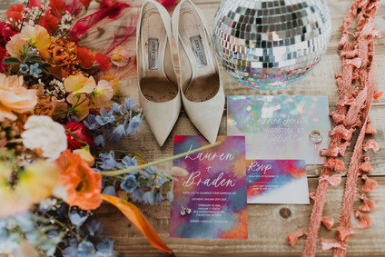 coachella inspired wedding invitations