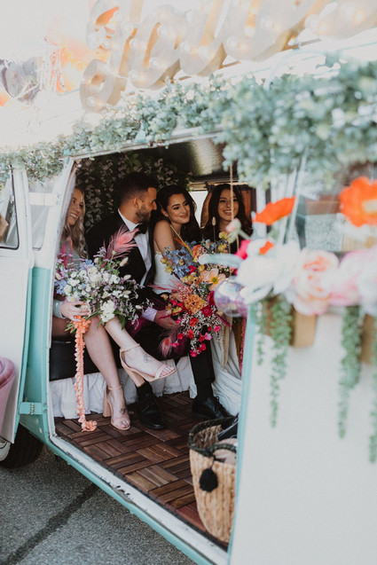 colorful wedding photo booth