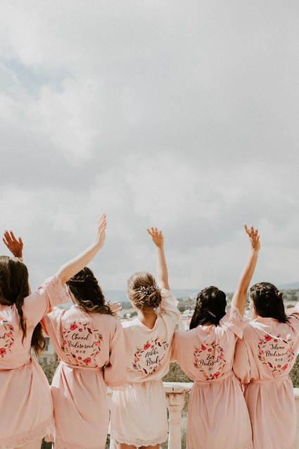 blush bridesmaid robes Inspiration