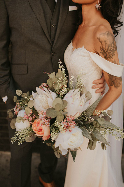 king protea bridal bouquet