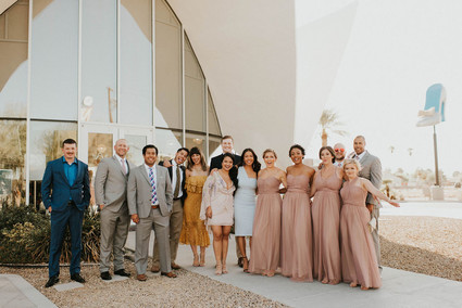 dusty pink and gray wedding party fashion