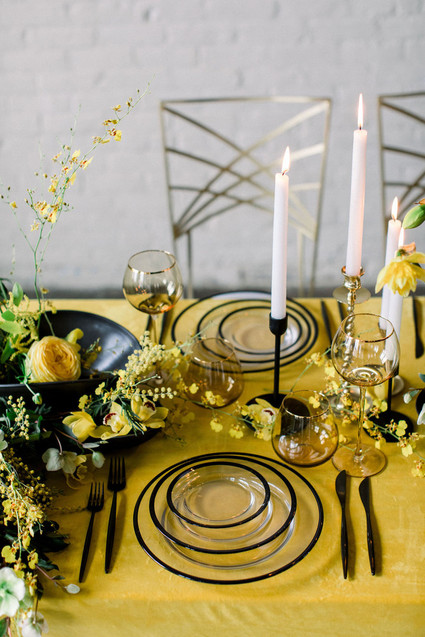 Yellow and blank wedding ideas Inspiration