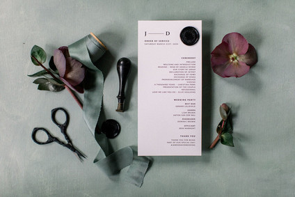 modern black and white wedding stationery