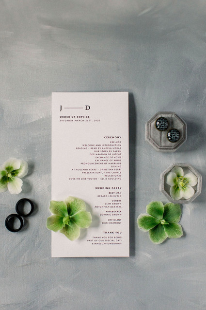 modern black and white wedding stationery