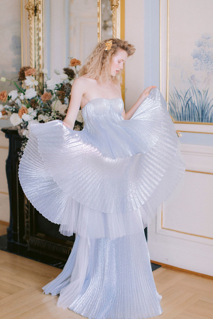 blue wedding dress