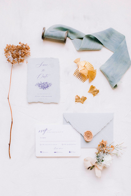 Something blue gold + blue wedding Inspiration