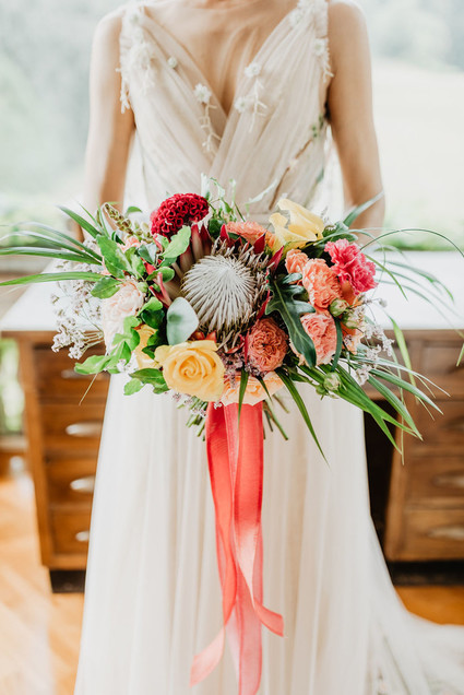 king protea wedding bouquet
