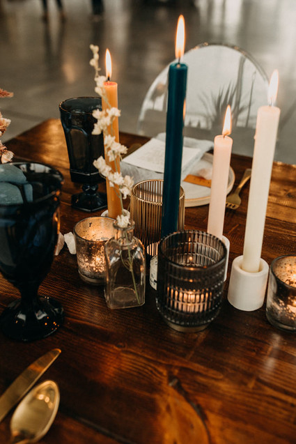 colorful candles for wedding