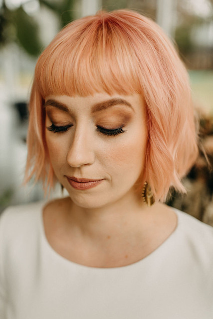 bride with pink hair