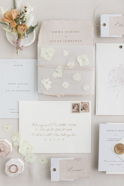 soft, romantic wedding stationery