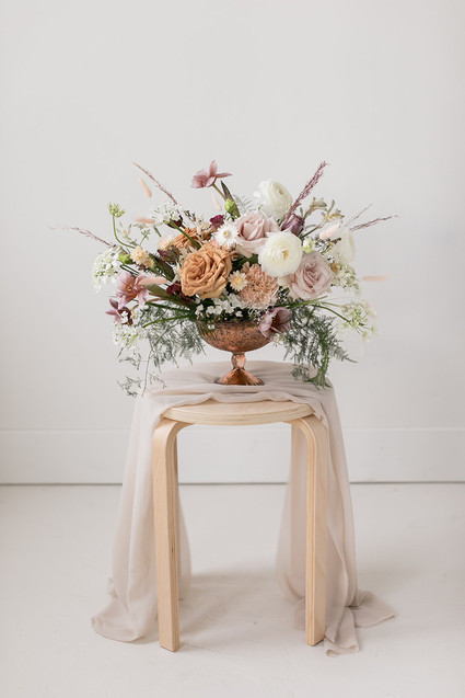 mixing dried and fresh flowers