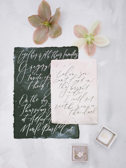 black and white wedding calligraphy