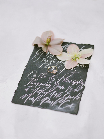 black and white wedding calligraphy