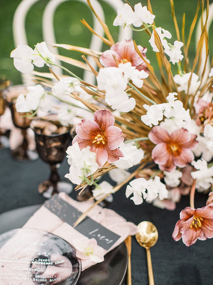 Pink and gold centerpiece