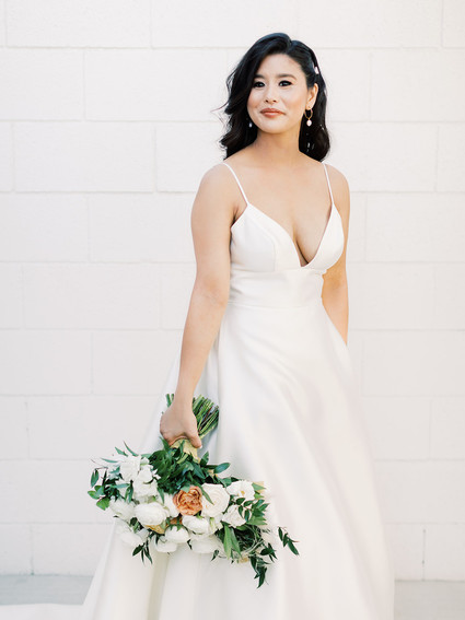 chic modern BHLDN wedding dress