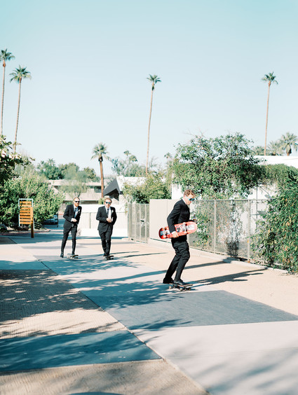 Groomsmen on skateboards Inspiration