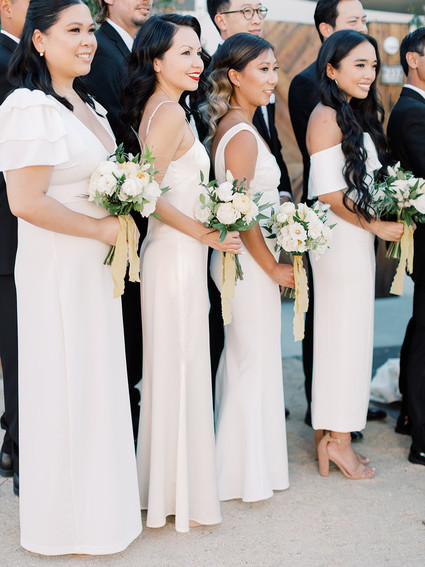 white bridesmaid dresses