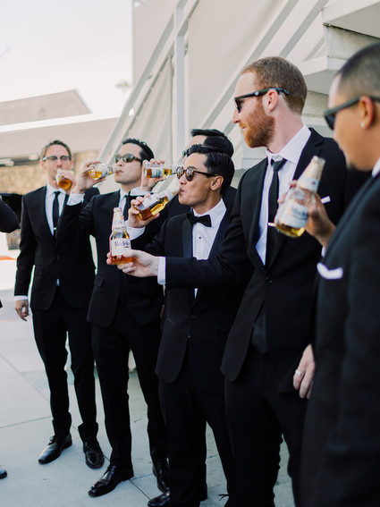 Formal black and white Palm Springs wedding