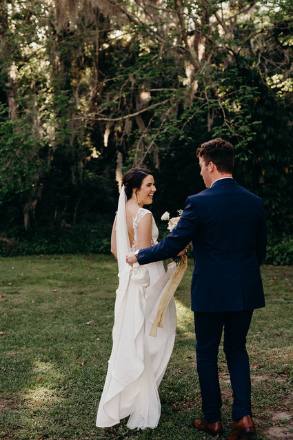 spring bride and groom