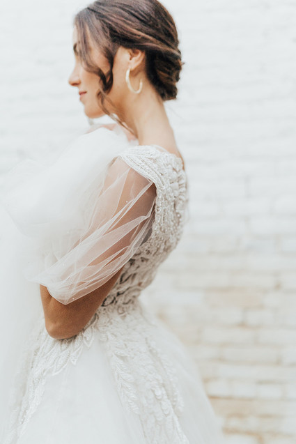 sheer sleeve wedding dress Inspiration