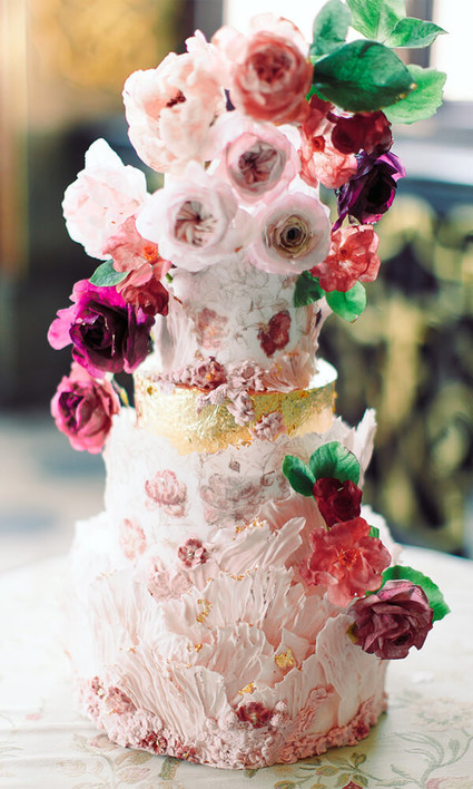 floral wedding cake