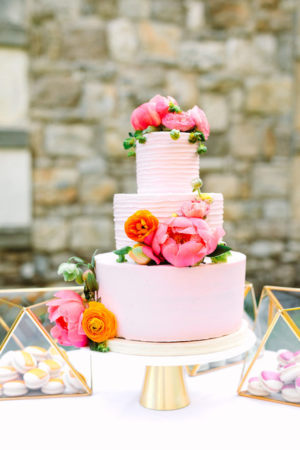 Pink wedding cake