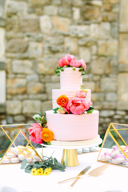 Pink wedding cake