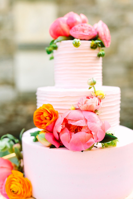 Pink wedding cake