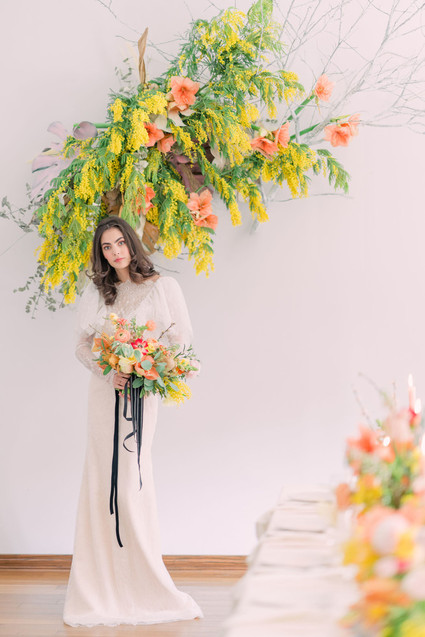 Colorful floral installation