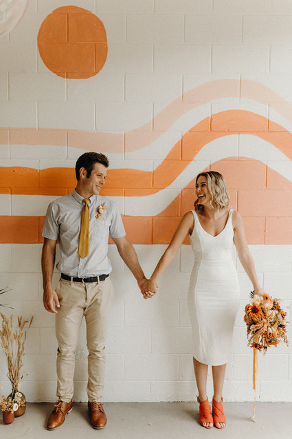Intimate coffee shop elopement