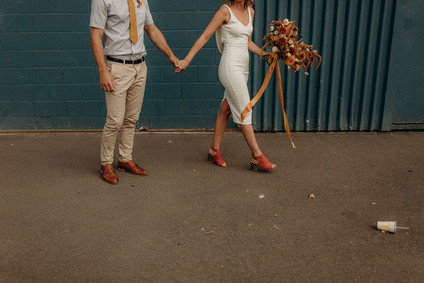 Intimate coffee shop elopement