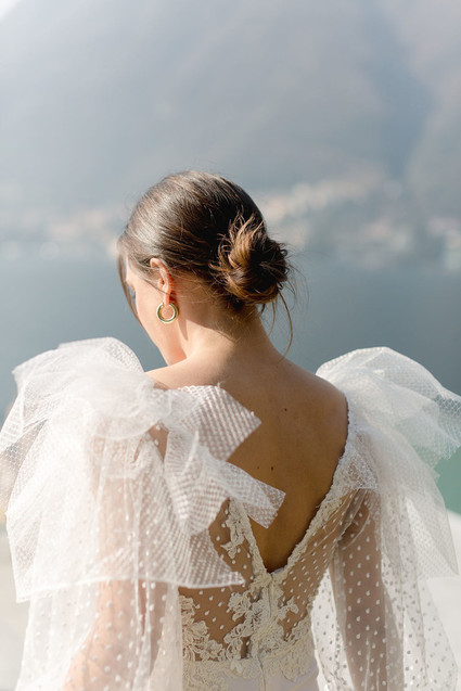 Ruffled wedding dress