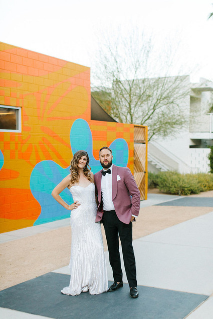 Ace Hotel Palm Springs wedding portrait