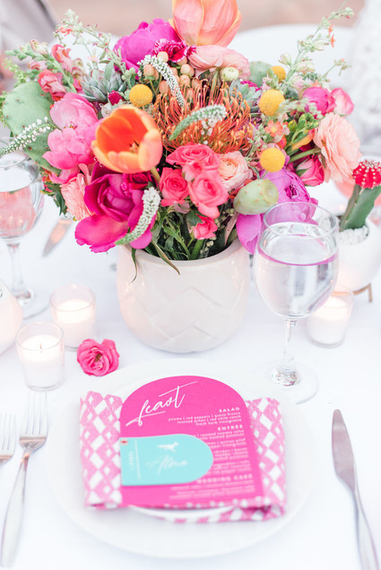 Modern colorful wedding decor