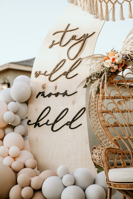 Moon baby shower decor