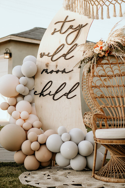 Moon baby shower decor
