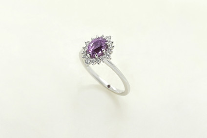 Purple sapphire engagement ring