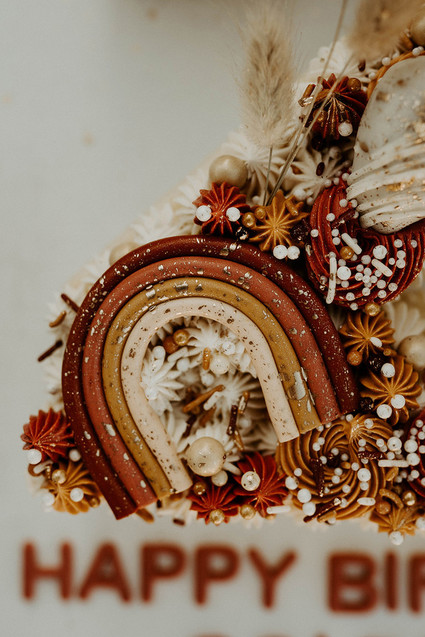 Boho blushy second birthday drive through party