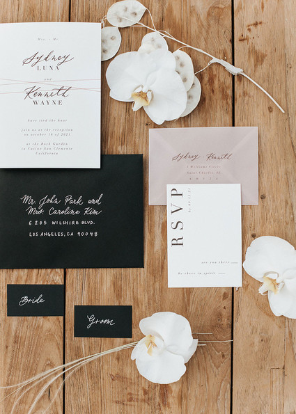 black and white wedding