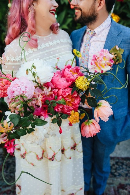 indie bride and groom