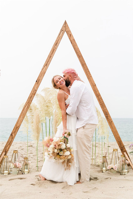 indie bride and groom