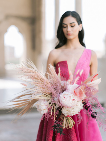 pink wedding dress