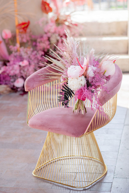pink wedding flowers