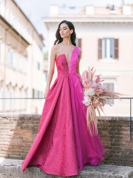 pink wedding dress